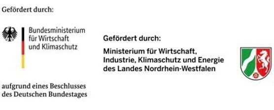 Logos: Bundesministerium für Wirtschaft und Klimaschutz sowie das NRW-Ministerium für Wirtschaft, Klimaschutz und Energie