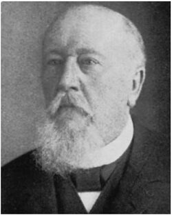 Ein Porträt von August Boos, Baugewerksmeister und Vorsitzender der Handwerkskammer zu Arnsberg von 1900 bis 1915.