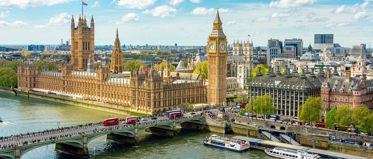 London Ein Blick auf die Stadt London aus der Luft aufgenommen.