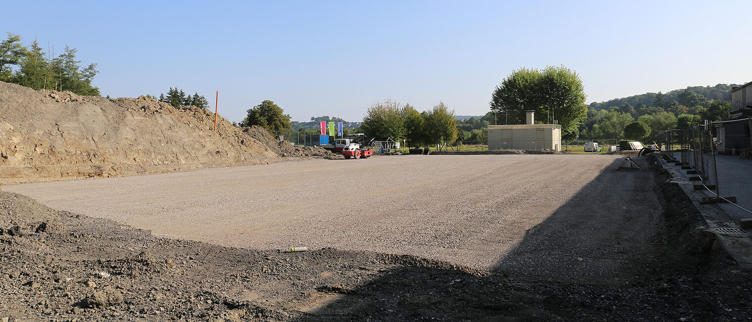 Baugrube für den Neubau einer Tischlerwerkstatt am bbz Arnsberg,