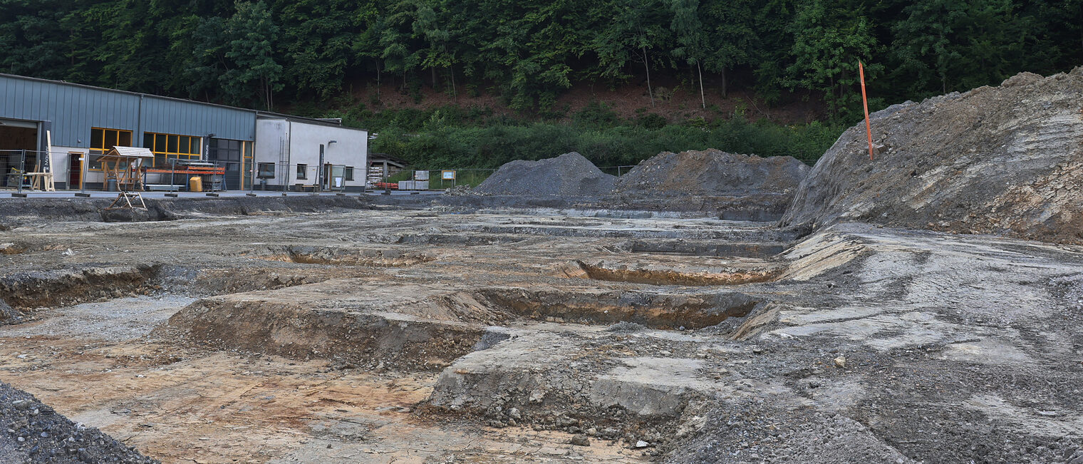 Erdarbeiten für den Neubau der Tischlerwerkstatt am bbz Arnsberg.