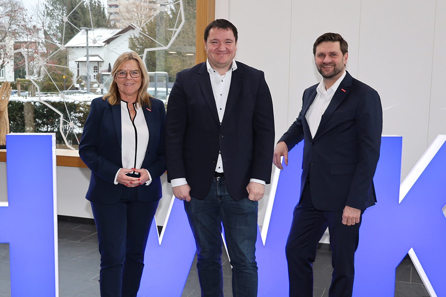 Antrittsbesuch von Oliver Dülme (Mitte), Geschäftsführer der Wirtschaftsförderungsgesellschaft HSK, bei der HwK Südwestfalen.