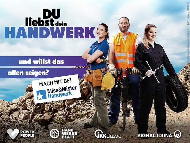 Werbeplakat für den Wettbewerb Handwerks Miss & Mister 2027