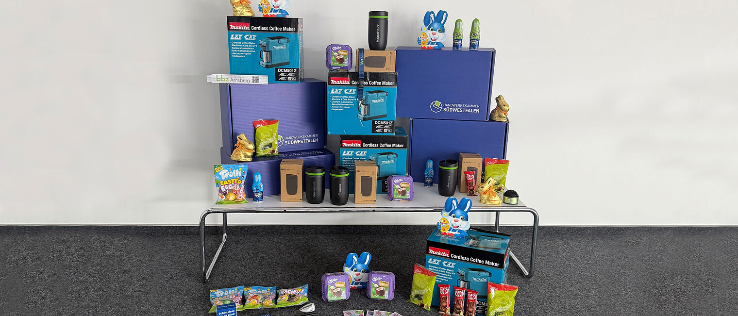 Die Gewinne des Ostergewinnspiels des bbz Arnsberg 2026