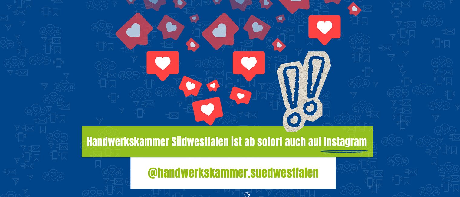 Werbebanner des Instagramaccounts der Handwerkskammer Südwestfalen.