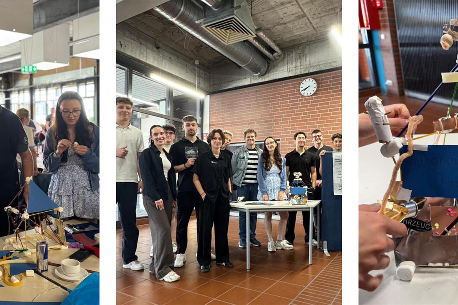 Collage von einem Workshop am Hönne-Berufskolleg in Menden.