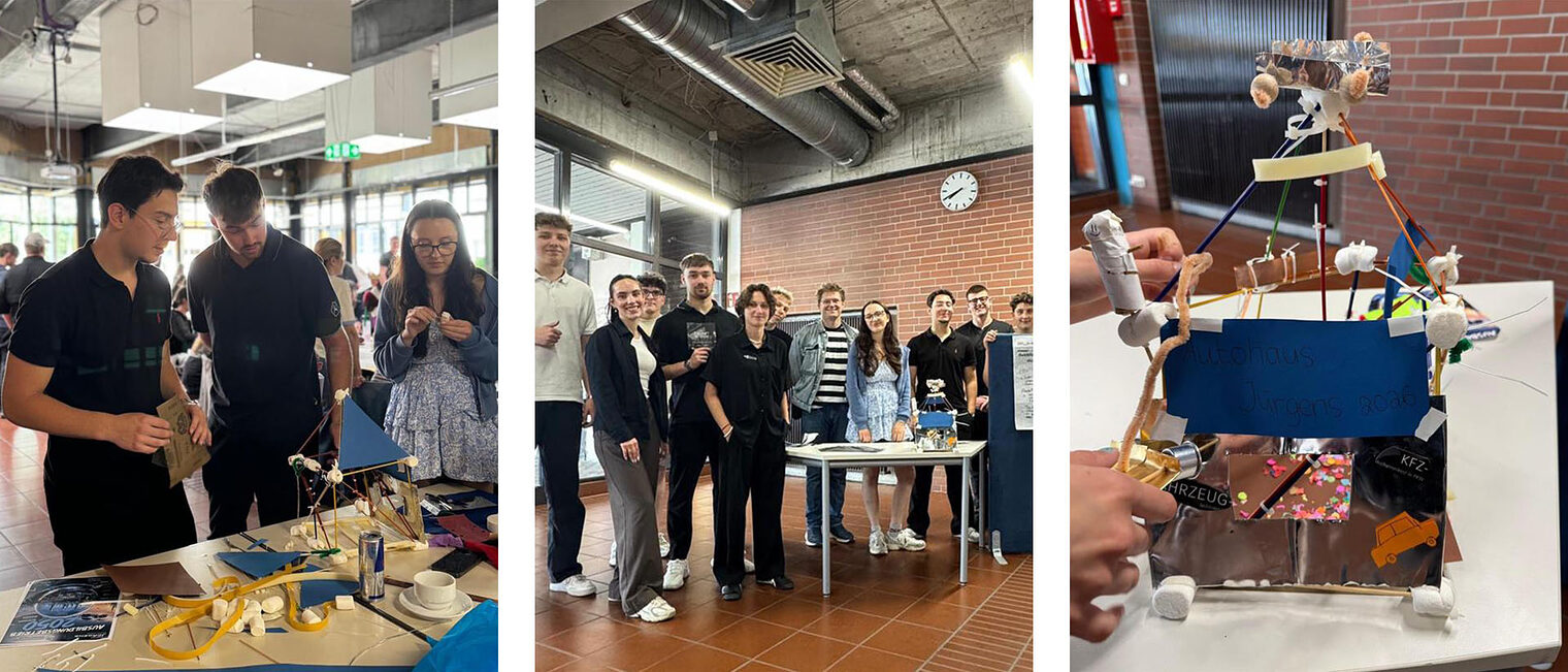 Collage von einem Workshop am Hönne-Berufskolleg in Menden.