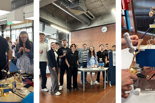 Collage von einem Workshop am Hönne-Berufskolleg in Menden.