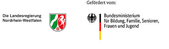 Logos der Landesregierung Nordrhein-Westfalen und des Bundesministerium für Bildung, Familie, Senioren, Frauen und Jugend