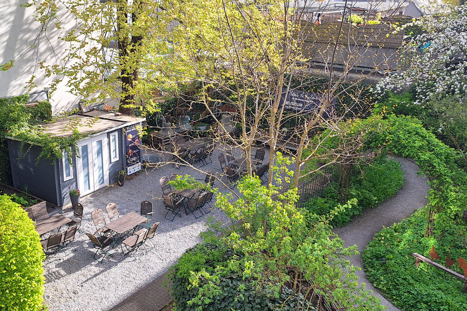 Luftaufnahme des Museumsgarten Haus Hövener vor Beginn der Aufwertung 2026.