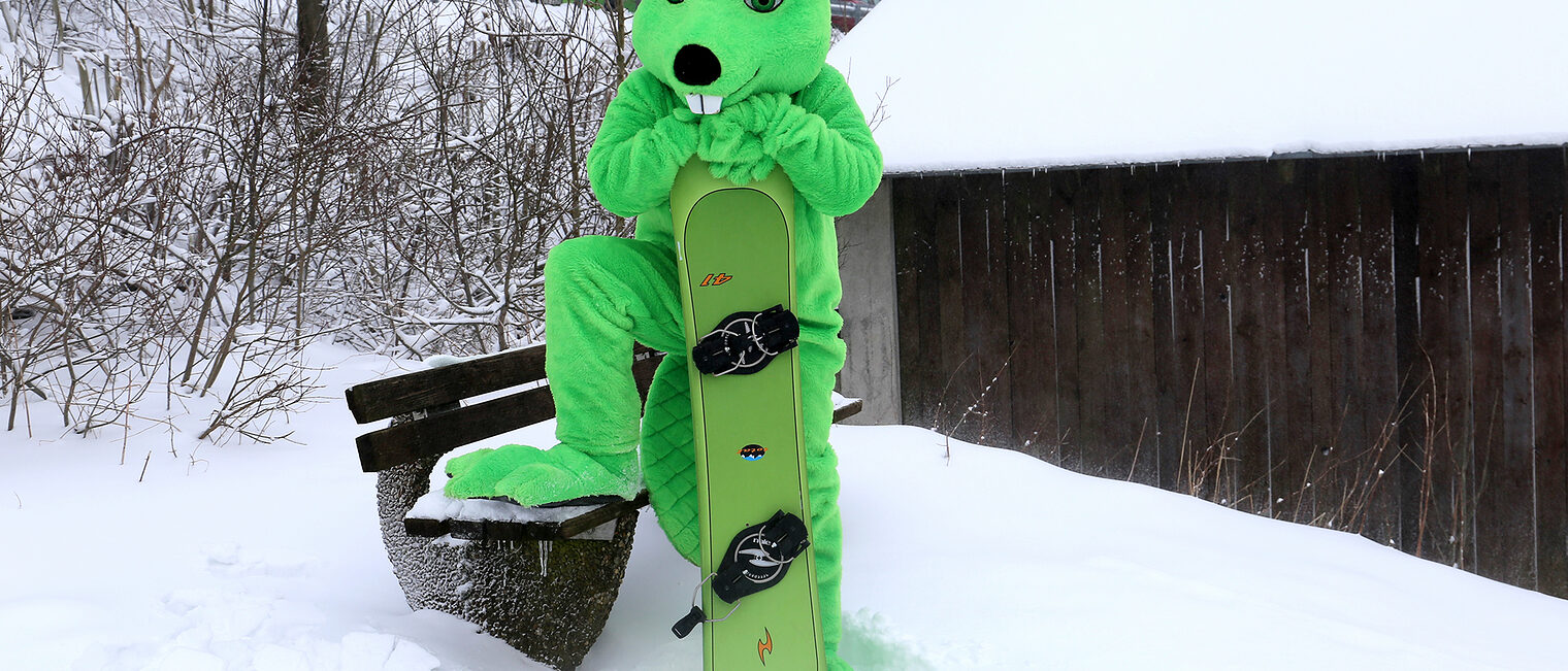 Der bbz-Biber ist bereit für den Snowboard-Worldcup 2018!